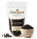 PureRoot Organics Premium Whole Black Pepper (Kali Mirch) – 100% Natural Kerala Peppercorns | Export Quality
